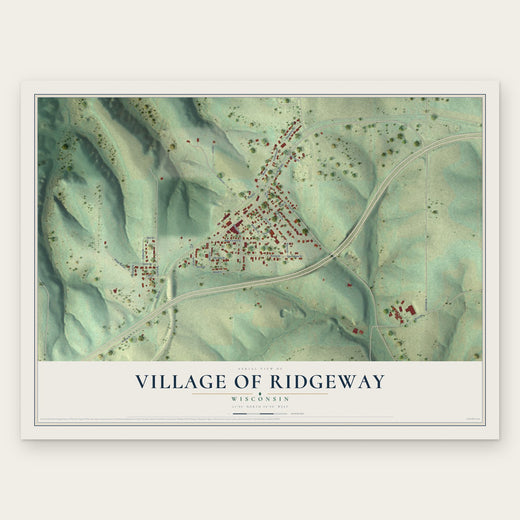 Ridgeway, Wisconsin map print, the full design