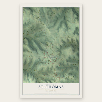 St. Thomas, Missouri map print, the full design
