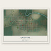 Olustee, Oklahoma map print, the full design