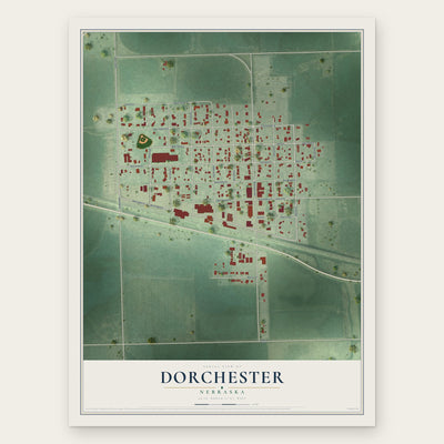 Dorchester, Nebraska map print, the full design