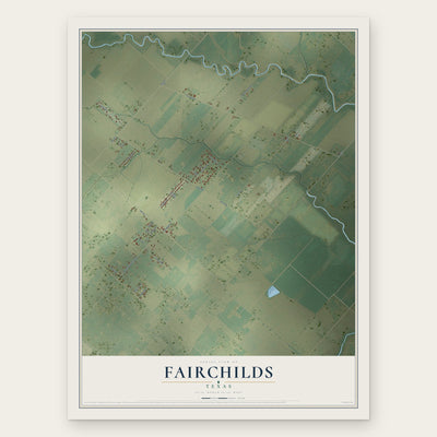 Fairchilds, Texas map print, the full design