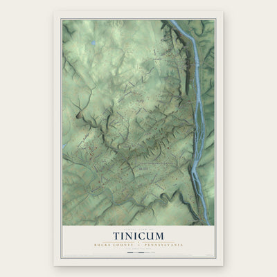 Tinicum, Bucks County, Pennsylvania map print, the full design