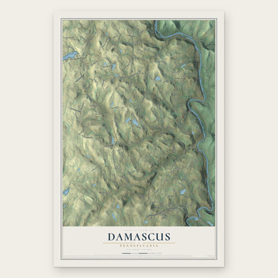 Damascus, Pennsylvania map print, the full design