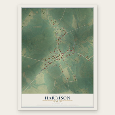 Harrison, Georgia map print, the full design
