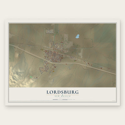 Lordsburg, New Mexico map print, the full design