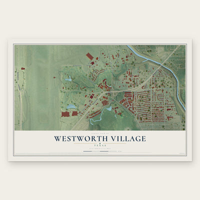 Westworth Village, Texas map print, the full design