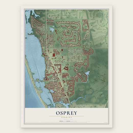 Osprey, Florida map print, the full design
