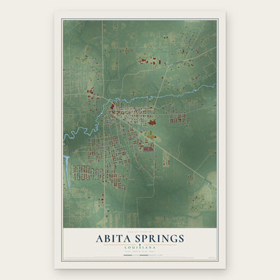Abita Springs, Louisiana map print, the full design