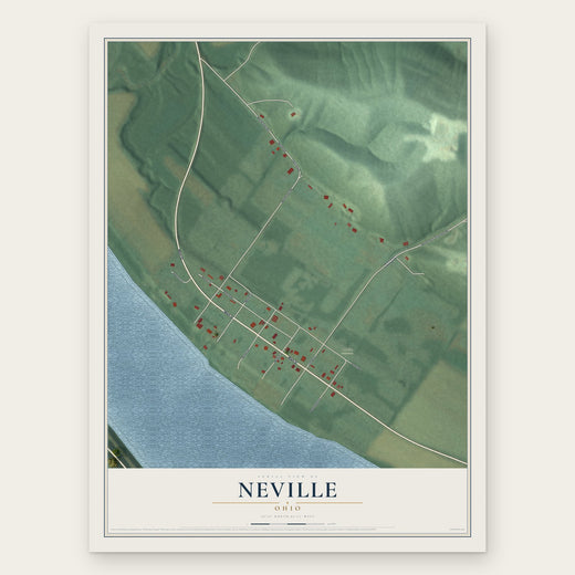 Neville, Ohio map print, the full design