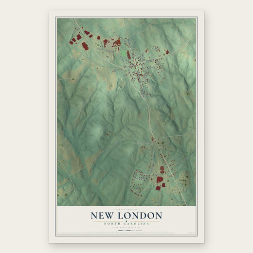 New London, North Carolina map print, the full design