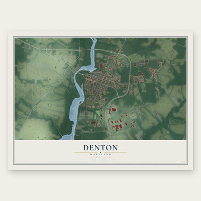 Denton, Maryland map print, the full design