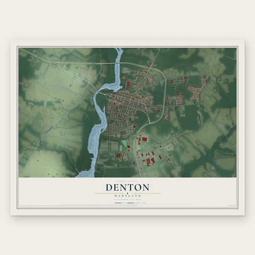 Denton, Maryland map print, the full design