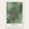 Rushville, Indiana map print, the full design