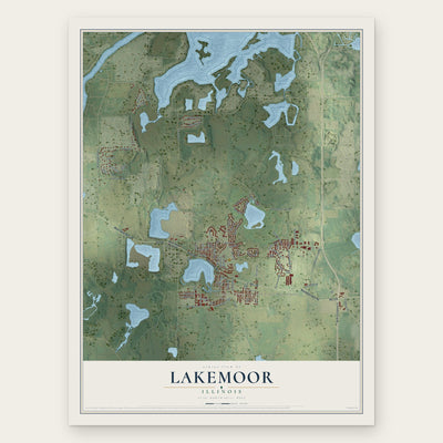 Lakemoor, Illinois map print, the full design