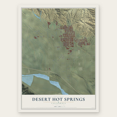Desert Hot Springs, California map print, the full design