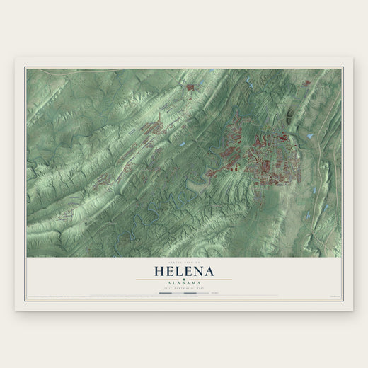Helena, Alabama map print, the full design