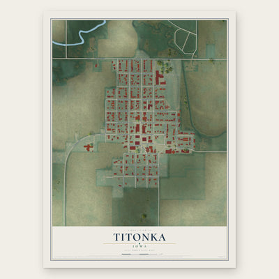 Titonka, Iowa map print, the full design
