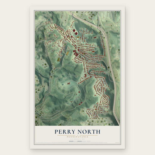 Perry North, Pennsylvania map print, the full design