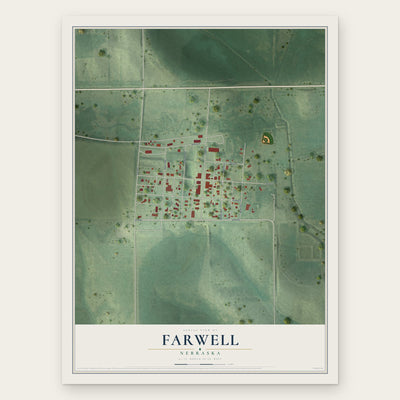 Farwell, Nebraska map print, the full design