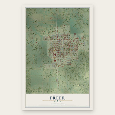 Freer, Texas map print, the full design