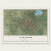 Clarendon, Texas map print, the full design
