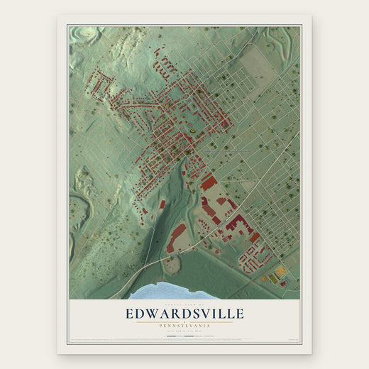 Edwardsville, Pennsylvania map print, the full design