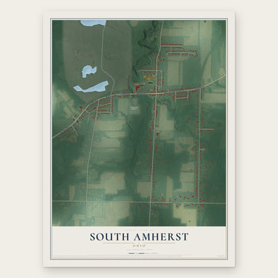 South Amherst, Ohio map print, the full design