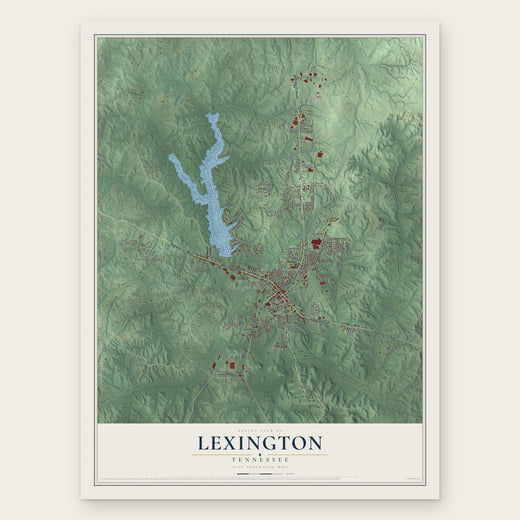 Lexington, Tennessee map print, the full design