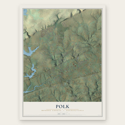 Polk, Monroe County, Pennsylvania map print, the full design