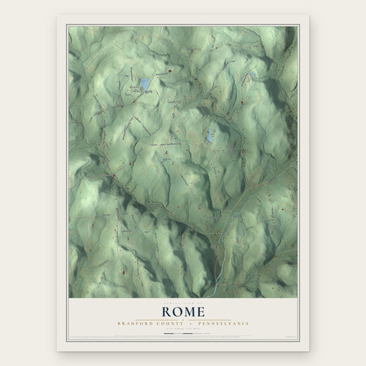 Rome, Bradford County, Pennsylvania map print, the full design