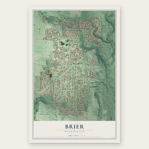 Brier, Washington map print, the full design