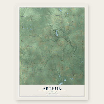 Arthur, Michigan map print, the full design