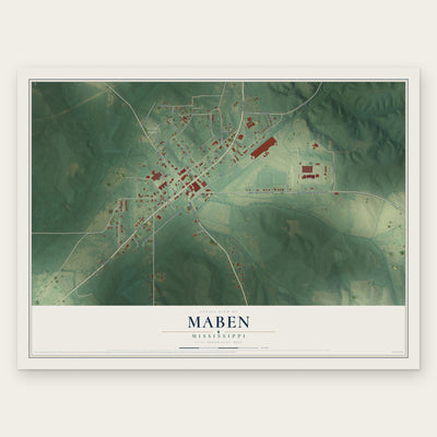 Maben, Mississippi map print, the full design