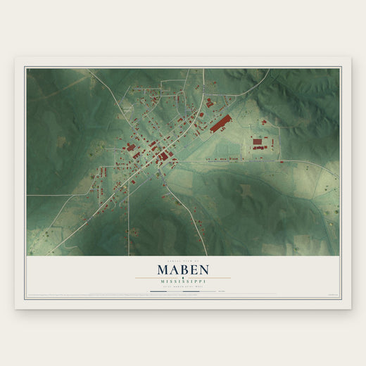 Maben, Mississippi map print, the full design