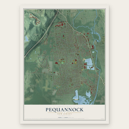 Pequannock, New Jersey map print, the full design
