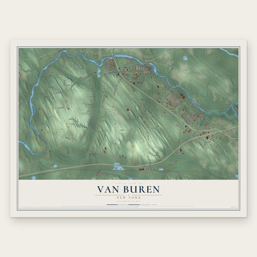 Van Buren, New York map print, the full design