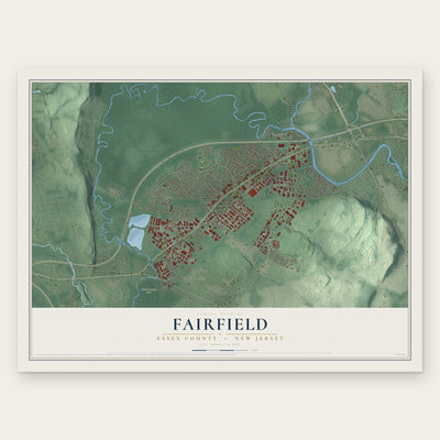 Fairfield, Essex County, New Jersey map print, the full design