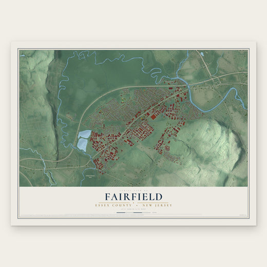 Fairfield, Essex County, New Jersey map print, the full design