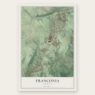 Franconia, Virginia map print, the full design
