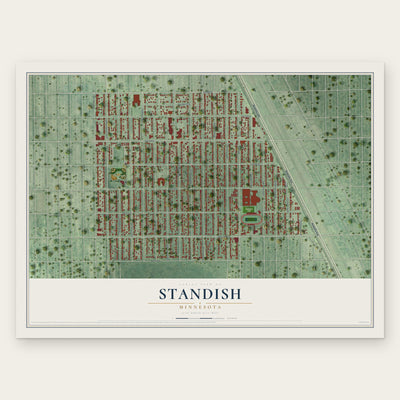 Standish, Minnesota map print, the full design