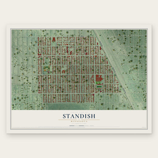 Standish, Minnesota map print, the full design