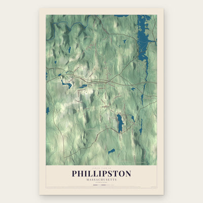 Phillipston, Massachusetts map print, the full design
