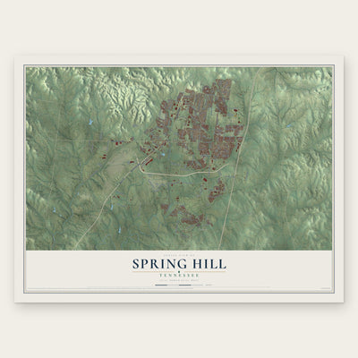 Spring Hill, Tennessee map print, the full design