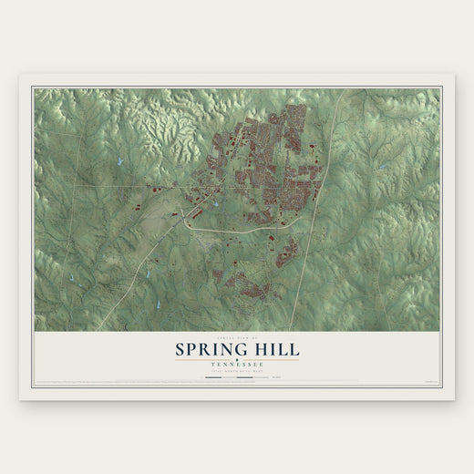 Spring Hill, Tennessee map print, the full design