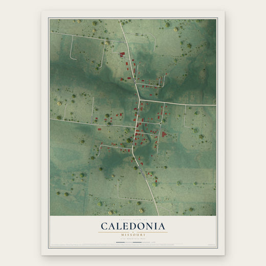 Caledonia, Missouri map print, the full design