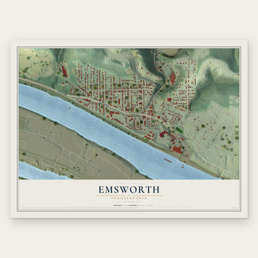 Emsworth, Pennsylvania map print, the full design