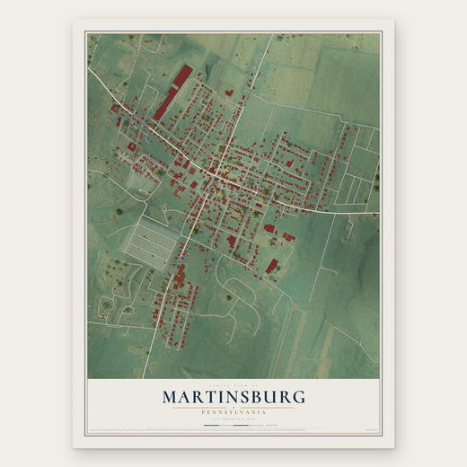 Martinsburg, Pennsylvania map print, the full design