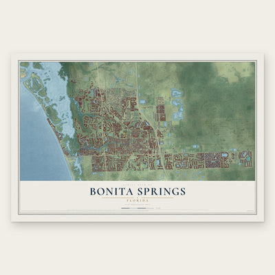 Bonita Springs, Florida map print, the full design