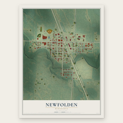 Newfolden, Minnesota map print, the full design