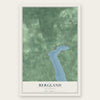 Bergland, Michigan map print, the full design